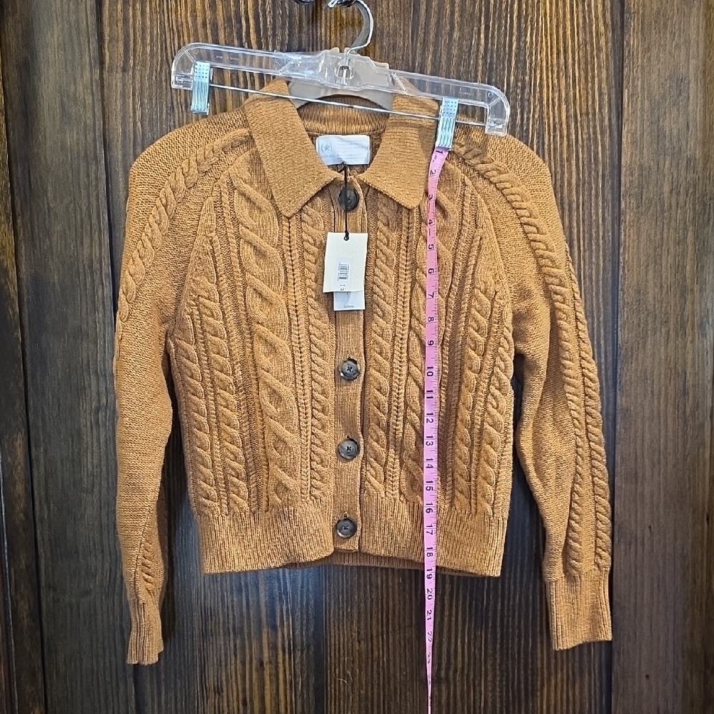 Banana Republic Rust Cable Knit Cardigan